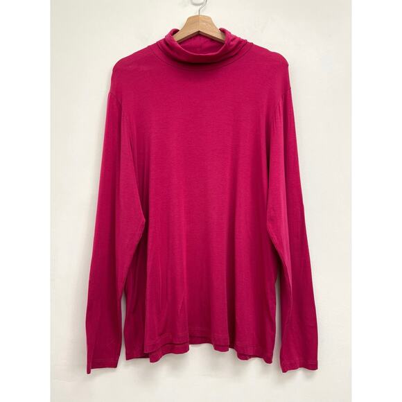 Gudrun Sjoden Lyocell Stretch Jersey Lightweight Colorful Fuchsia Turtleneck XL - Picture 9 of 9